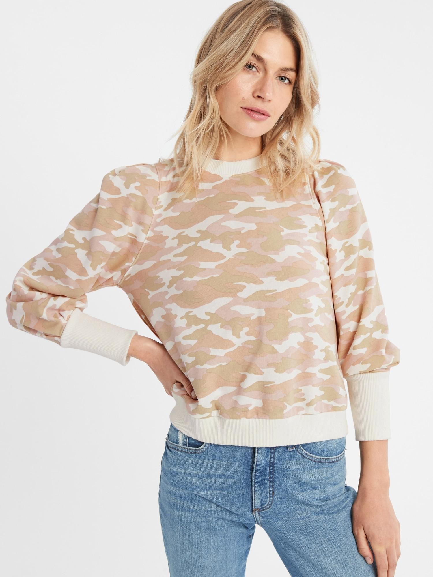 banana republic puff sleeve sweatshirt