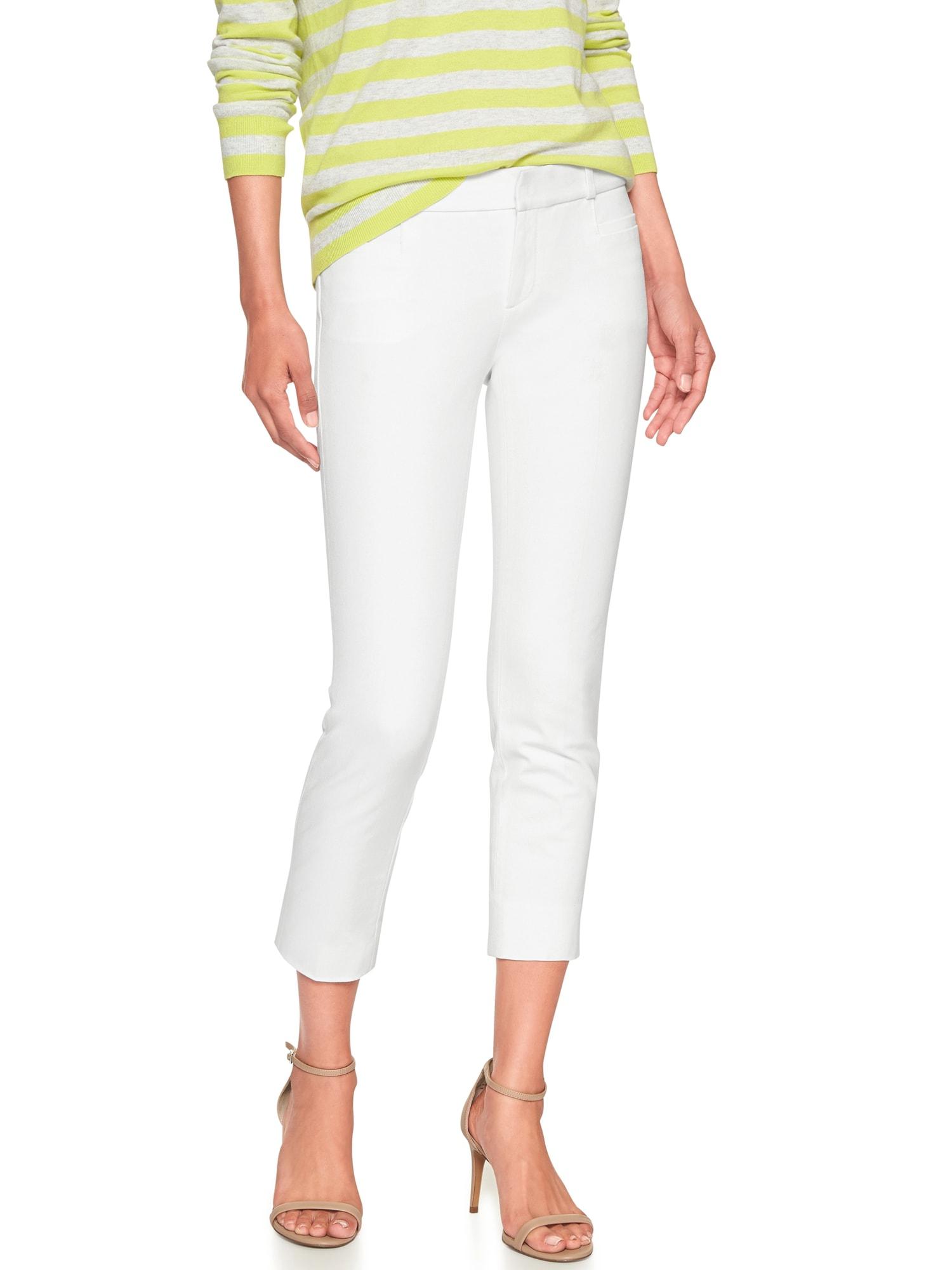 Banana Republic Factory Cotton Petite Sloan Crop Pant in White - Lyst