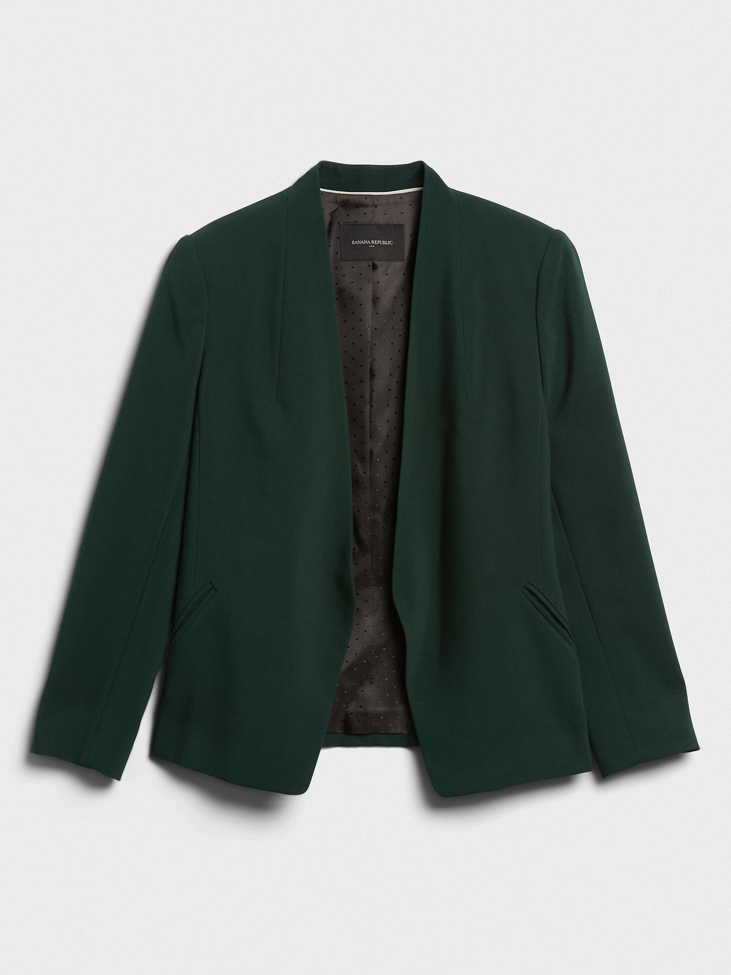 Washable Collarless Cutaway Blazer 