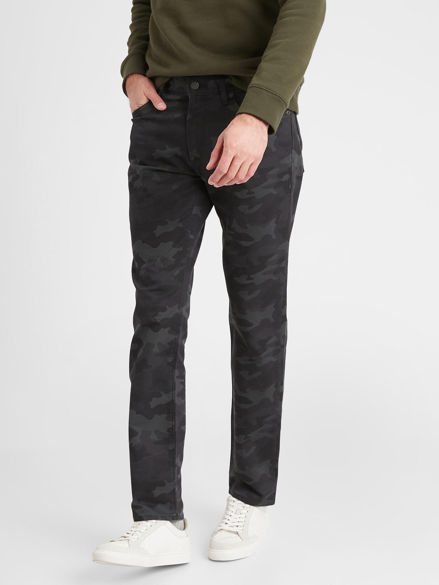 Cotton Slim-fit Travel Jean Camo Print 