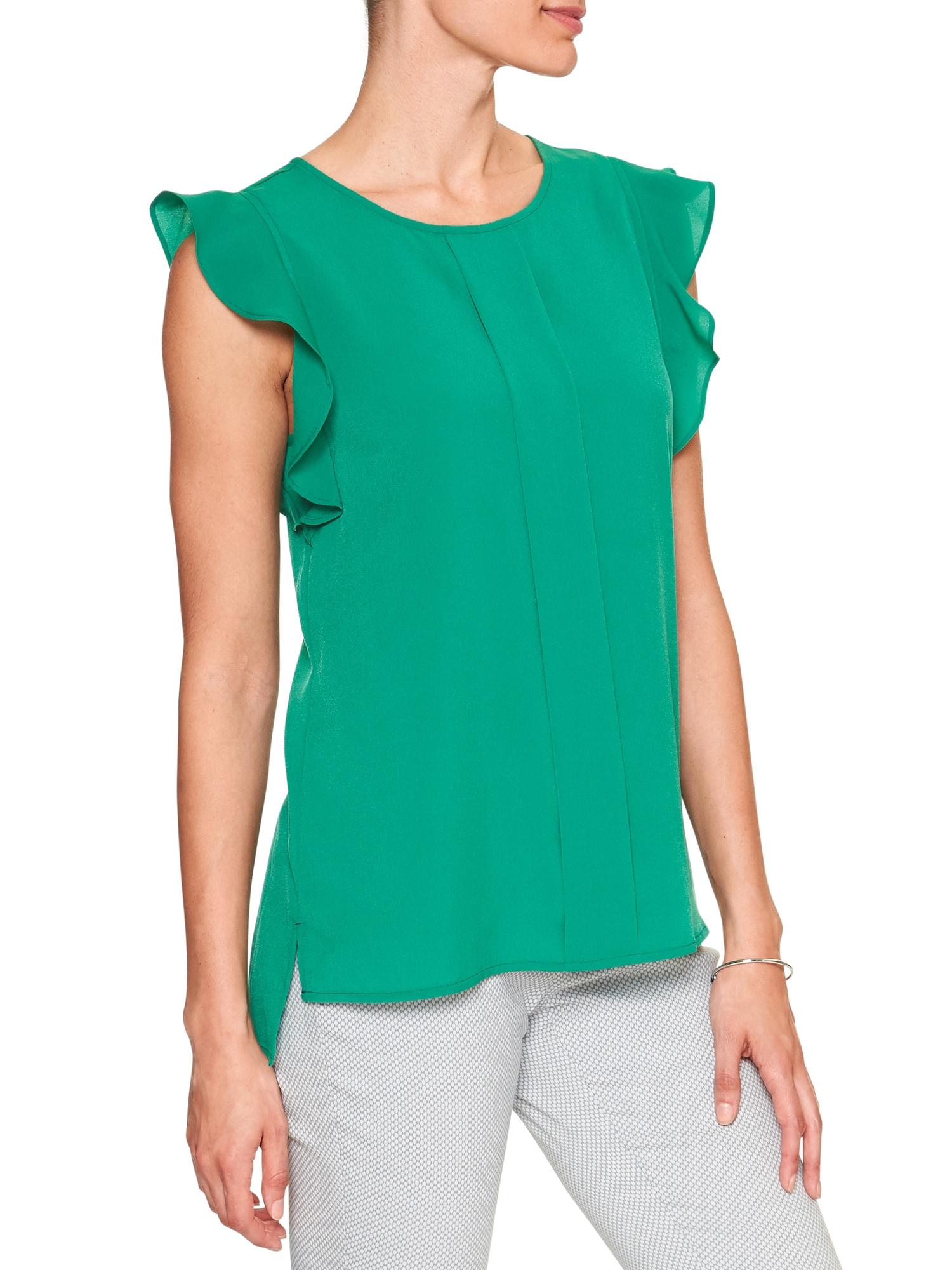 banana republic ruffle sleeve top