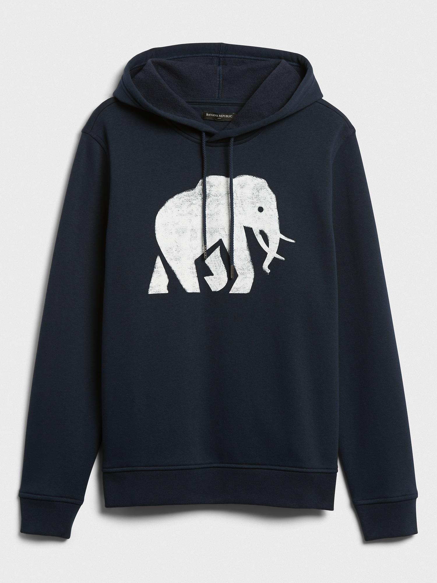 Banana Republic Factory Elephant Logo Hoodie in Blue for Men | Lyst