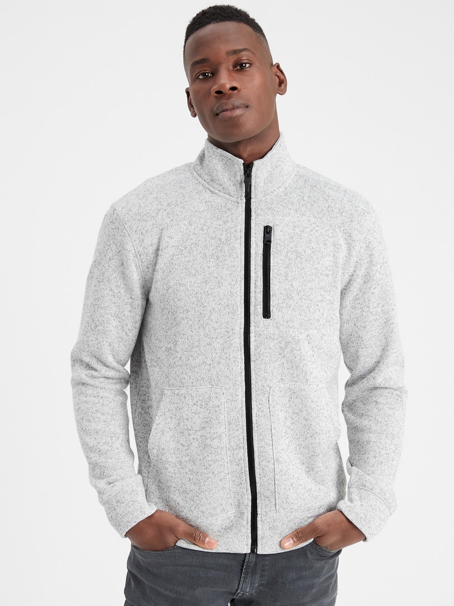 Download Banana Republic Factory Marled Fleece Mock-neck Jacket in ...