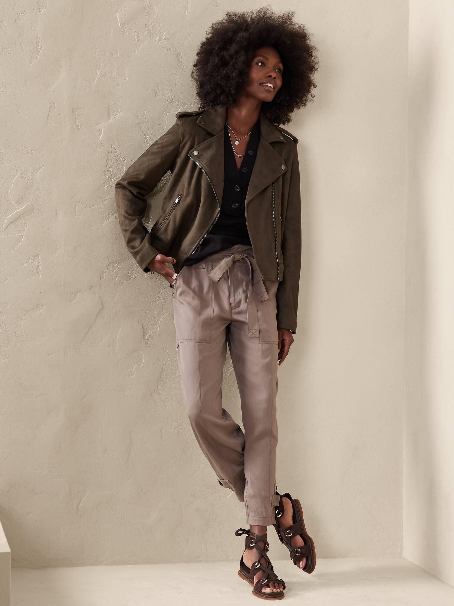 Banana Republic Factory Faux Suede Moto 