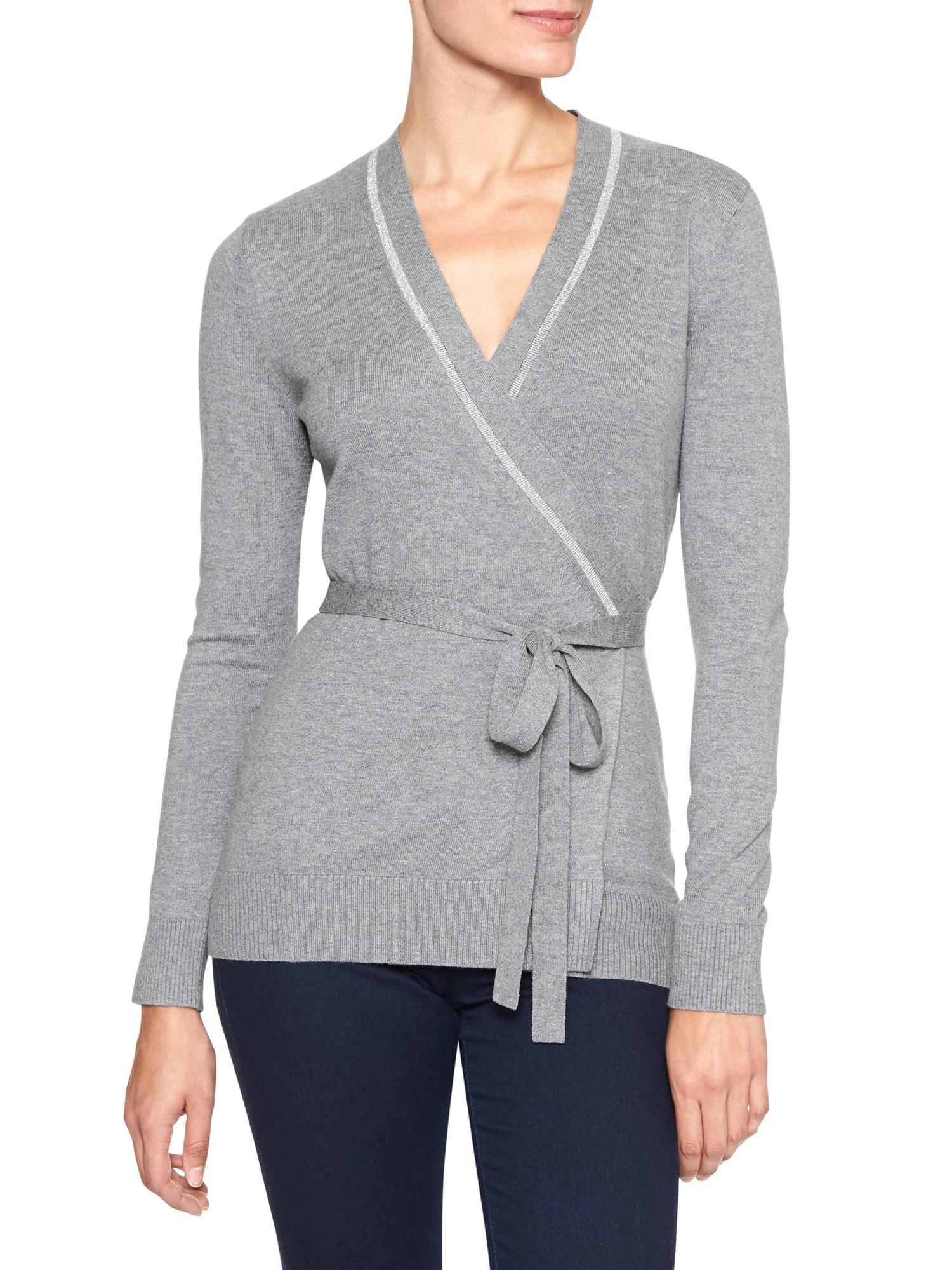 grey ballet wrap cardigan