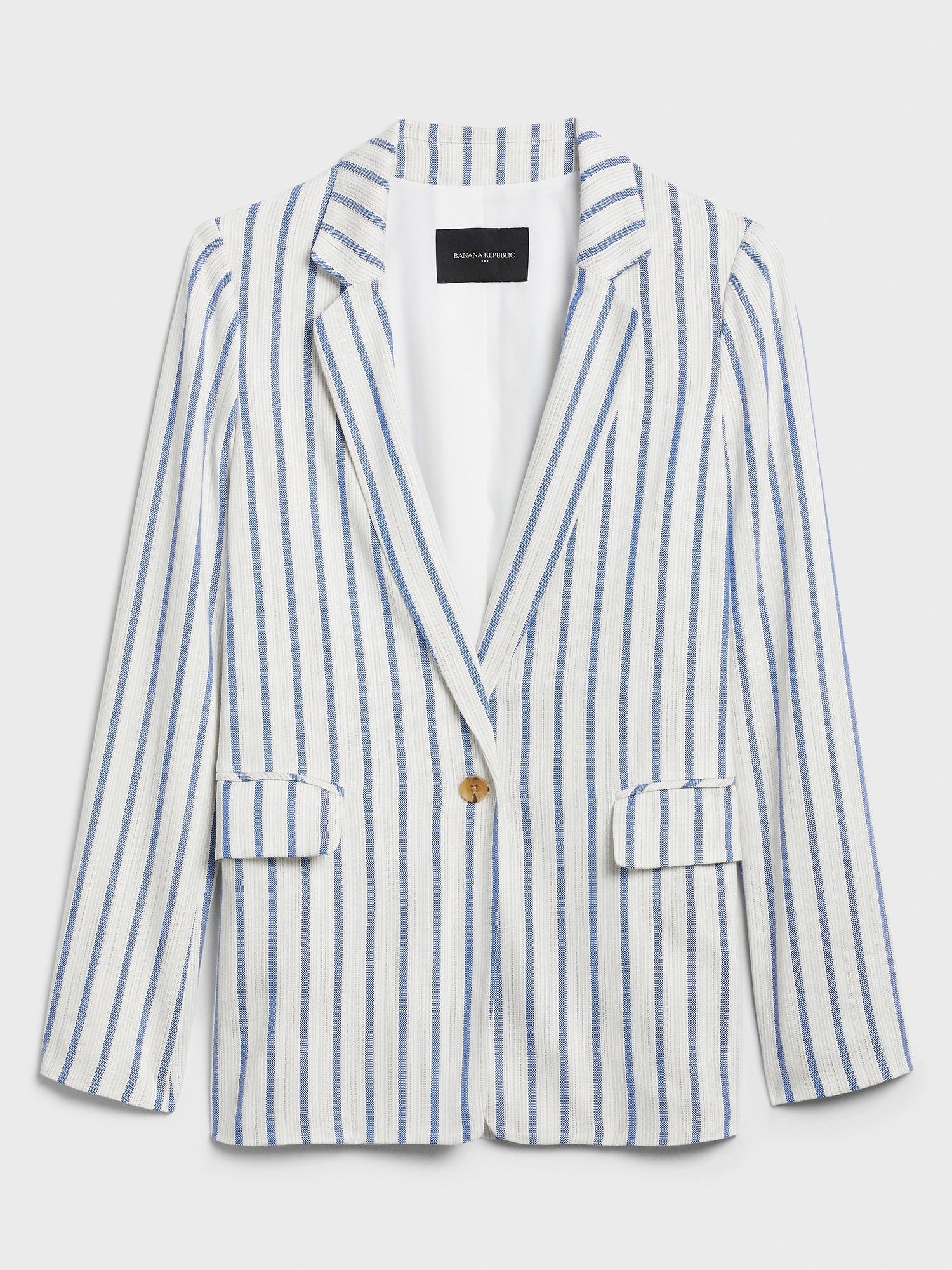 striped boyfriend blazer
