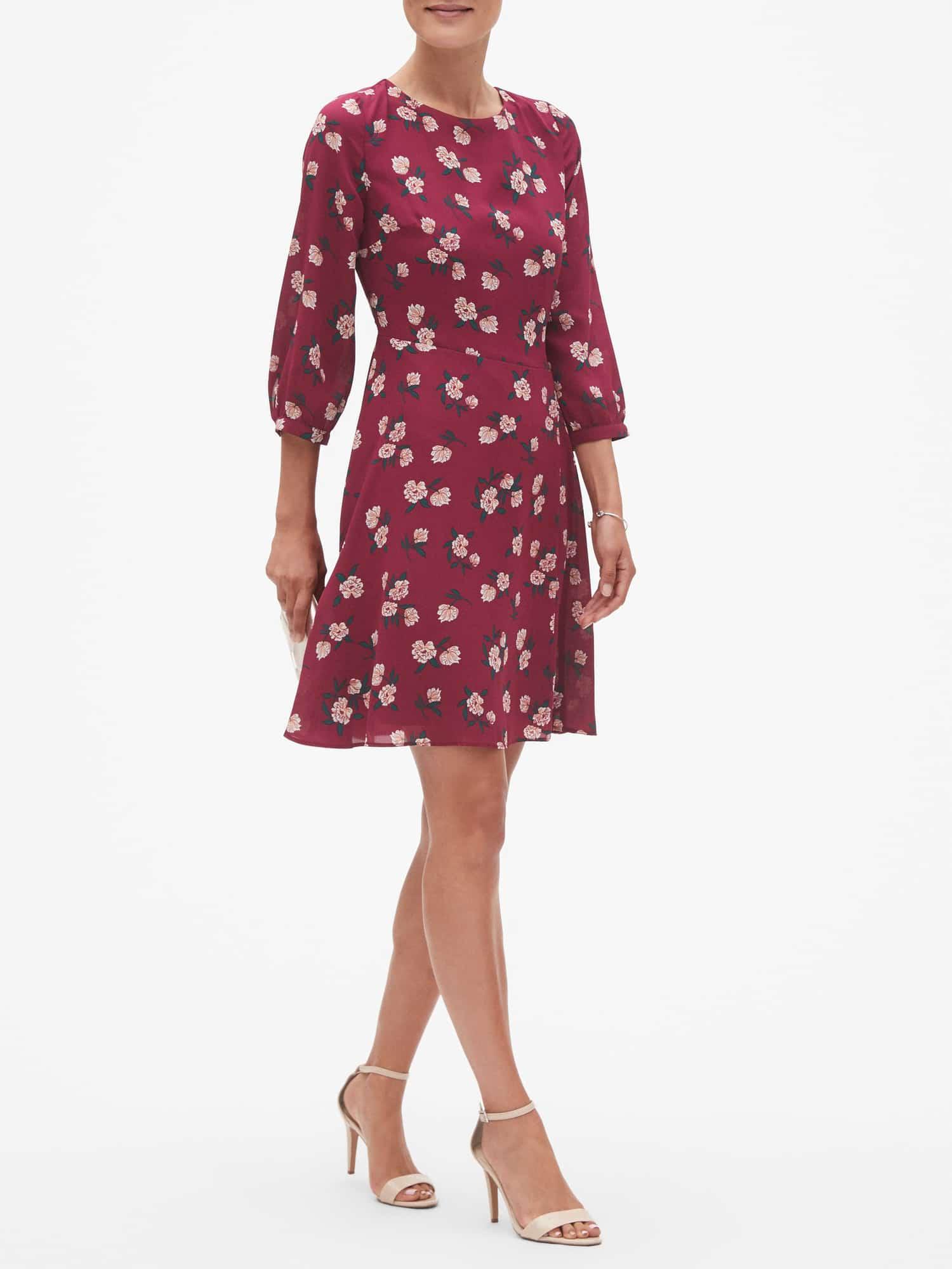 banana republic burgundy dress