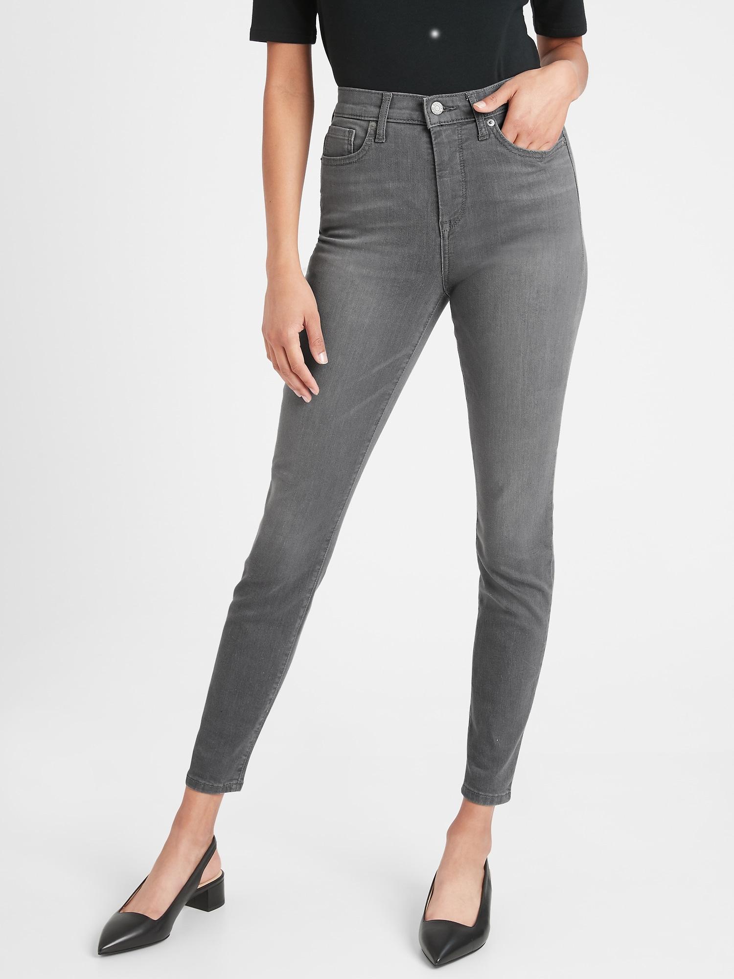 Banana Republic Factory Petite High-rise Washed-out Grey Skinny Jean in  Gray - Lyst