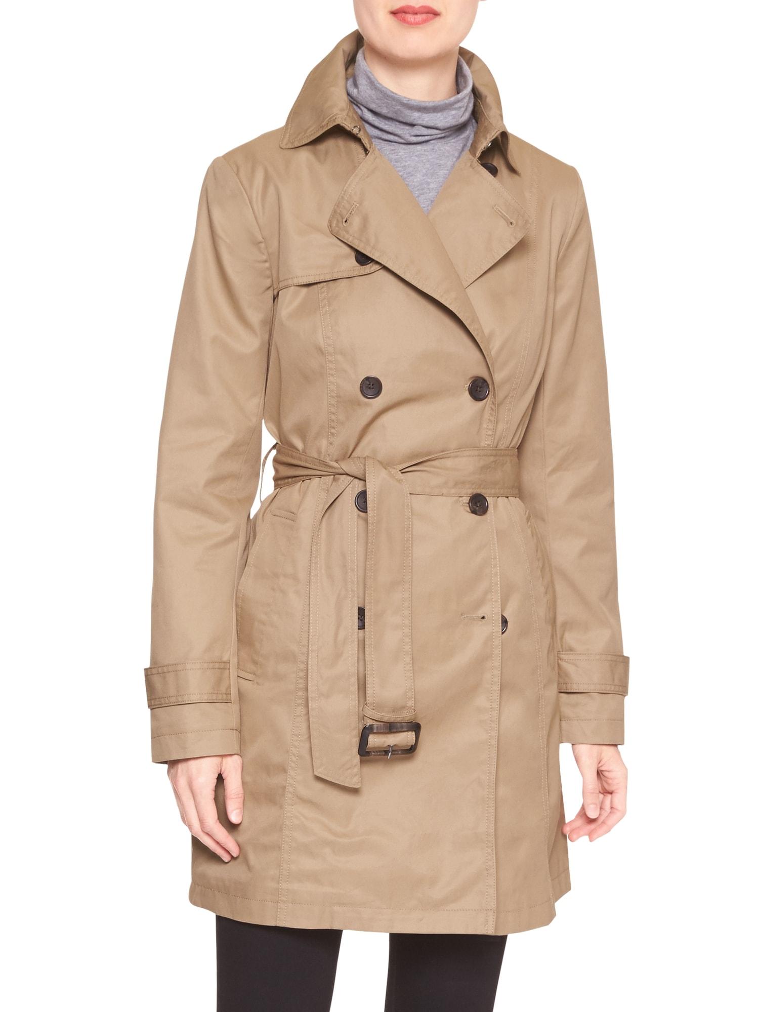 Banana Republic Factory Cotton Petite Classic Trench Coat in Natural | Lyst