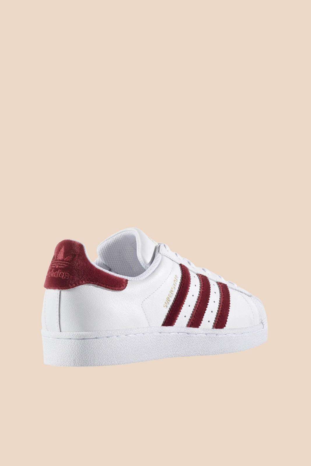 adidas superstar white red stripes