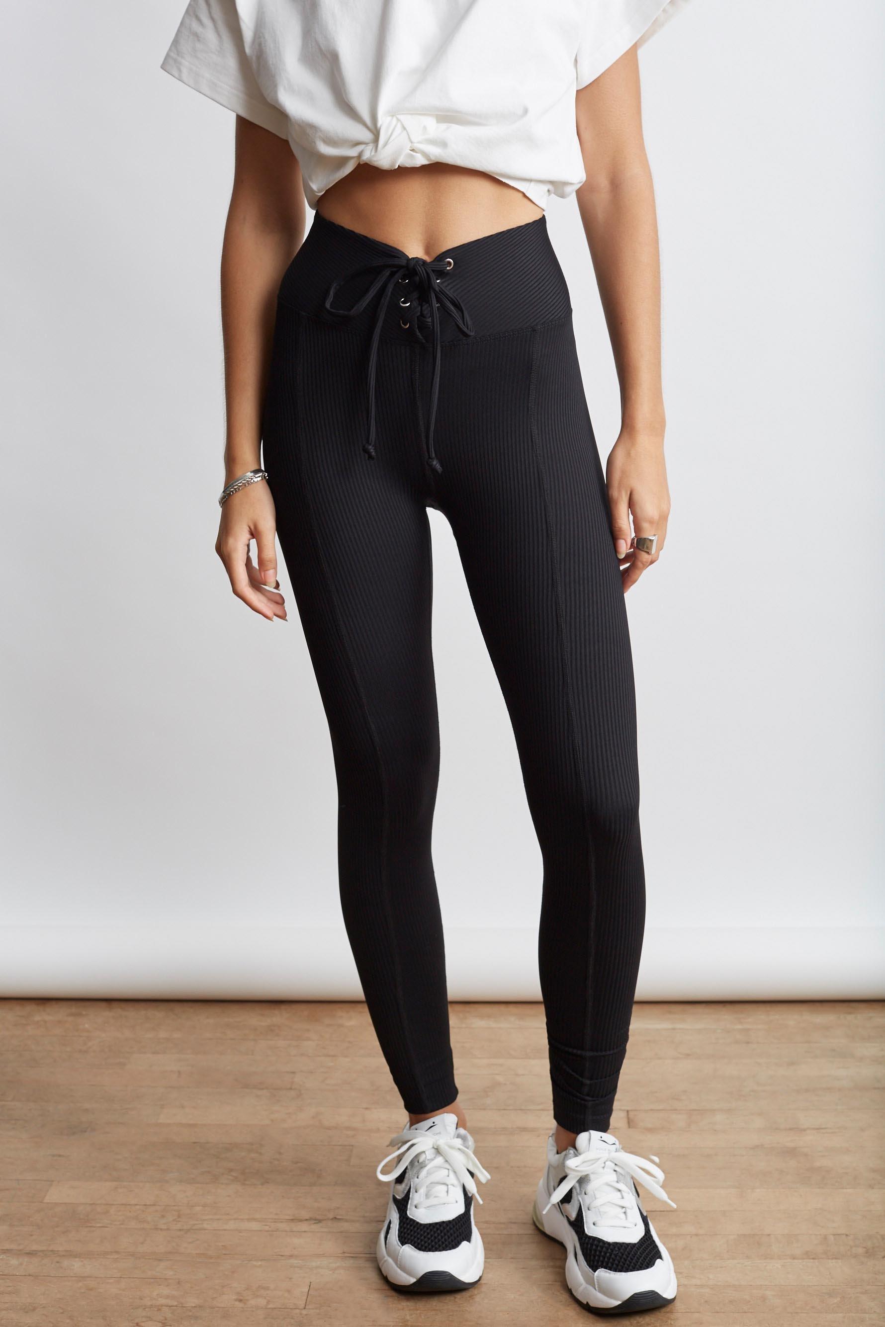 Year Of Ours Synthetic Ribbed Football Legging in Black Lyst