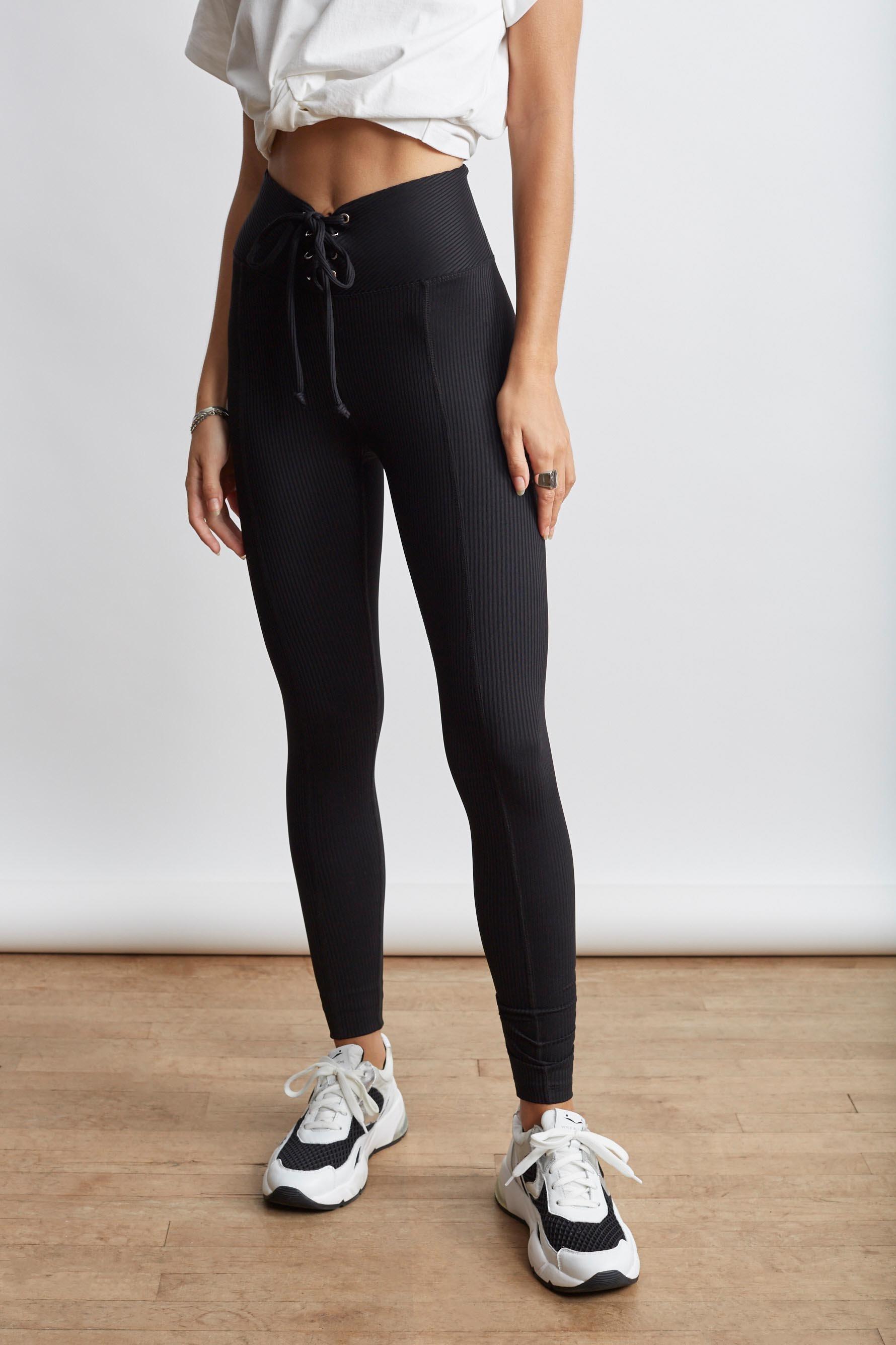 Year Of Ours Synthetic Ribbed Football Legging in Black Lyst