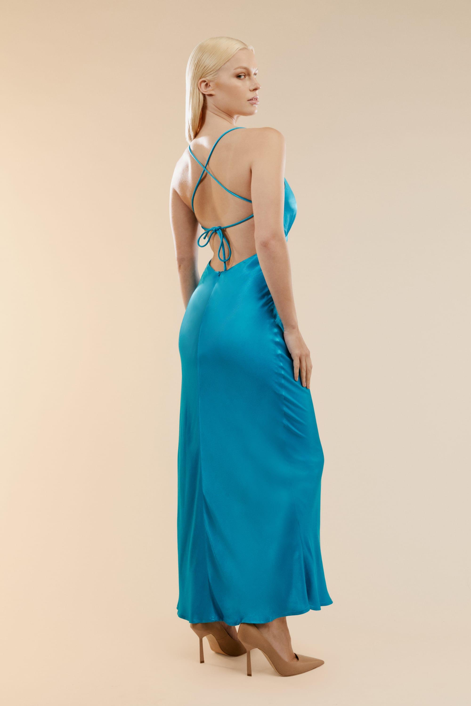 bardot delta satin midi dress Bardot Delta Satin Midi Dress - Bronze
