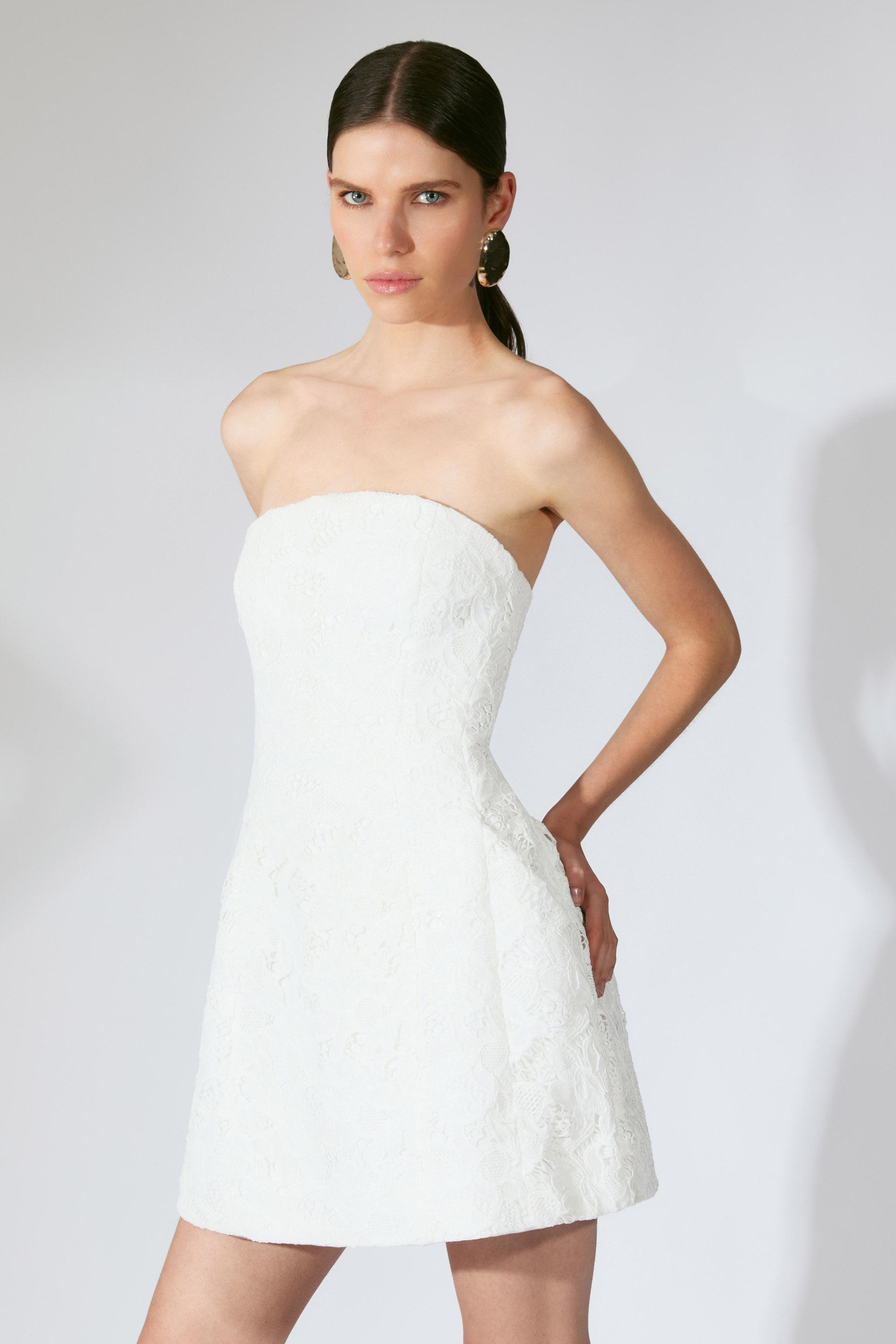 Bardot Karoline Lace Mini Dress in White | Lyst Bardot Karoline Lace Mini Dress in White | Lyst