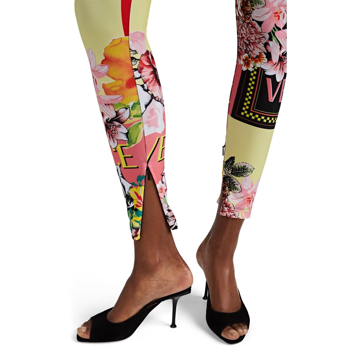 red versace leggings