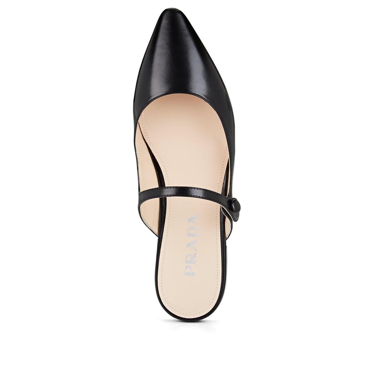 Prada Leather Mary Jane Mules in Nero (Black) Lyst
