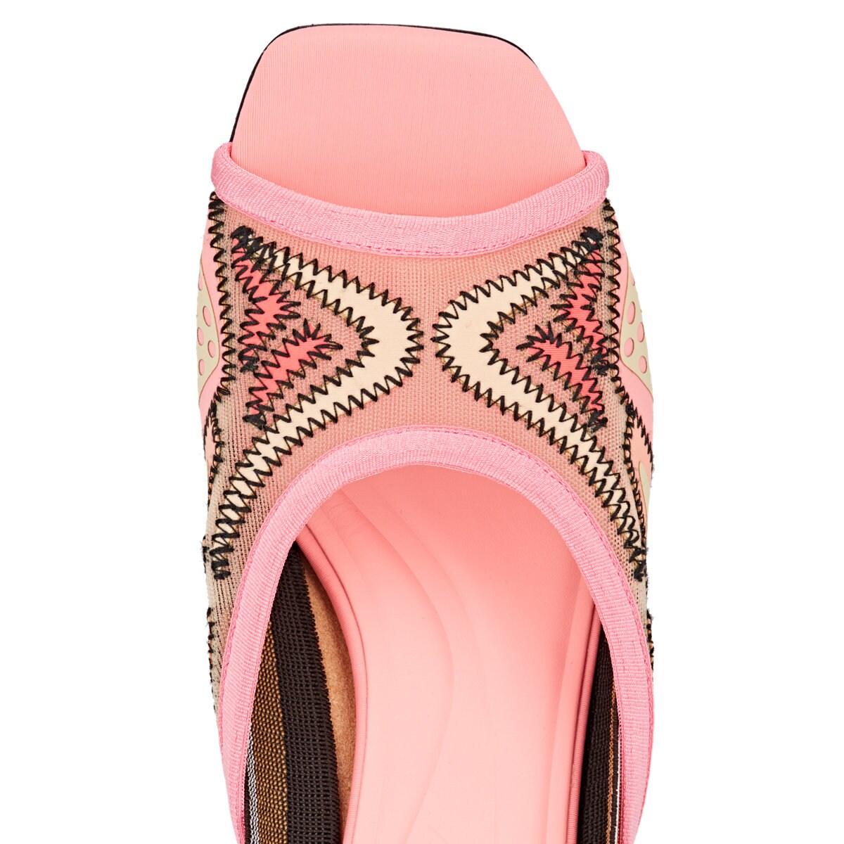 Fendi Neoprene & Mesh Ankle-wrap Sandals in Pink - Lyst