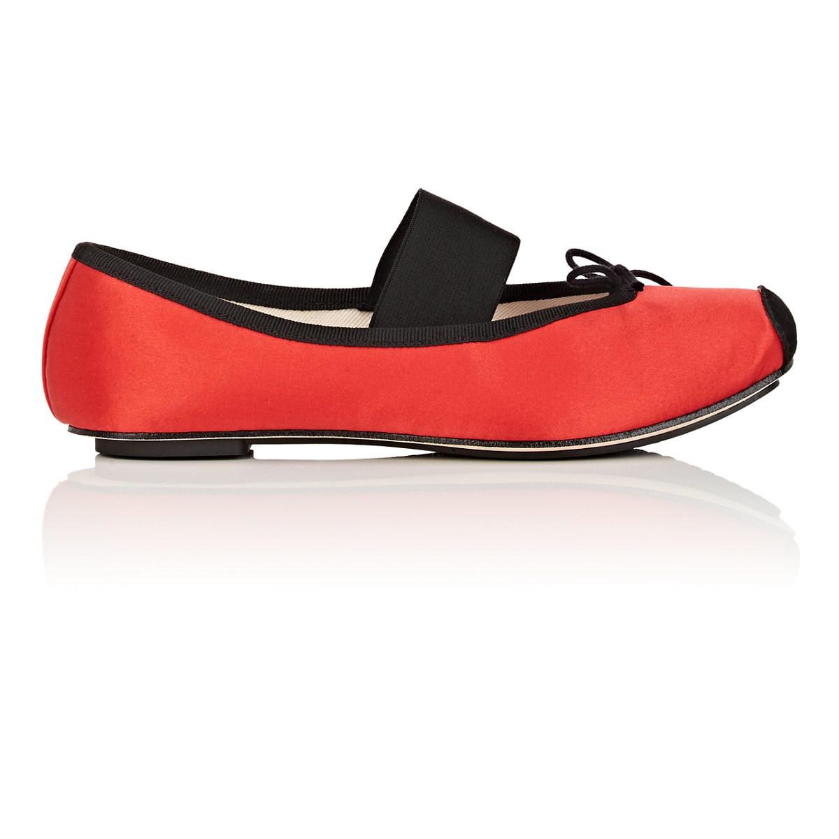 satin ballerina flats