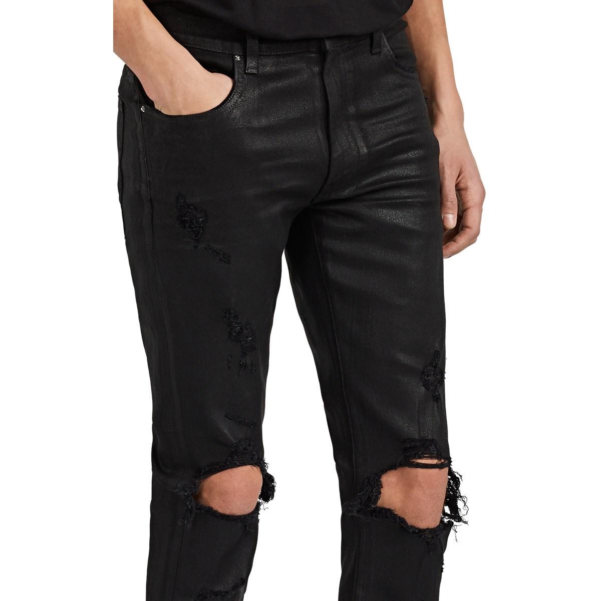 Amiri Denim Thrasher Coated Skinny Jeans in Black for Men - Lyst