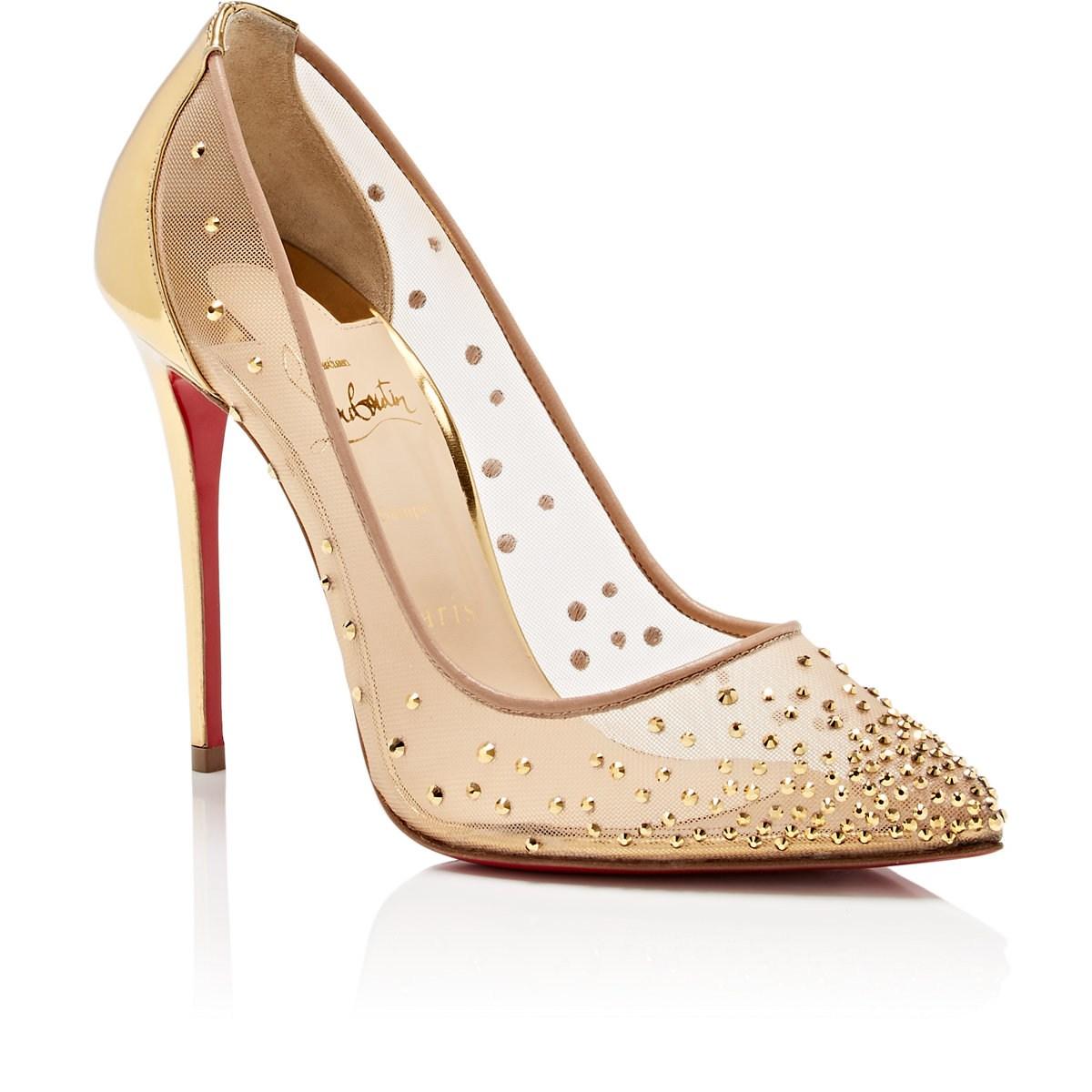 silver louboutin pumps