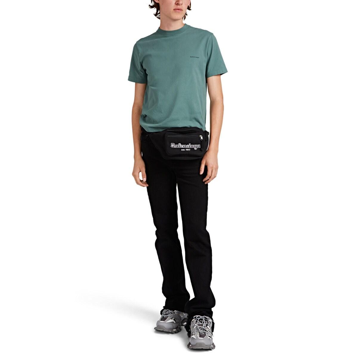 balenciaga green logo t shirt