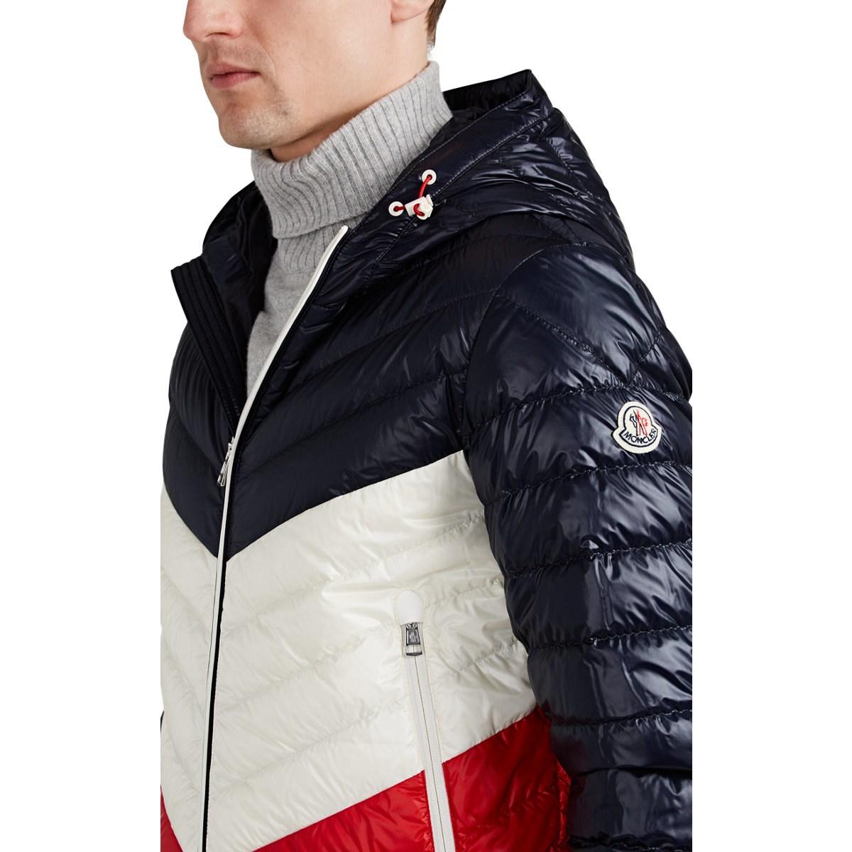 Moncler Synthetic Chevron-quilted Down Puffer Jacket in Red/White/Blue ...