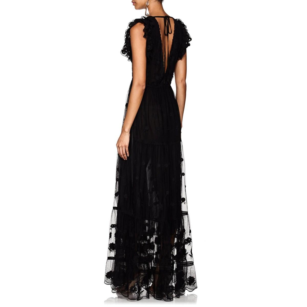 ulla johnson fifi embroidered tulle maxi dress