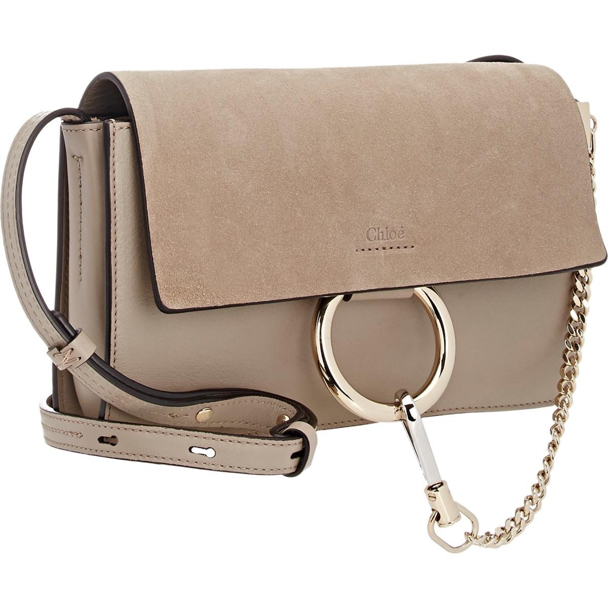 Chloé Faye Small Leather Shoulder Bag in Grey (Gray) - Lyst