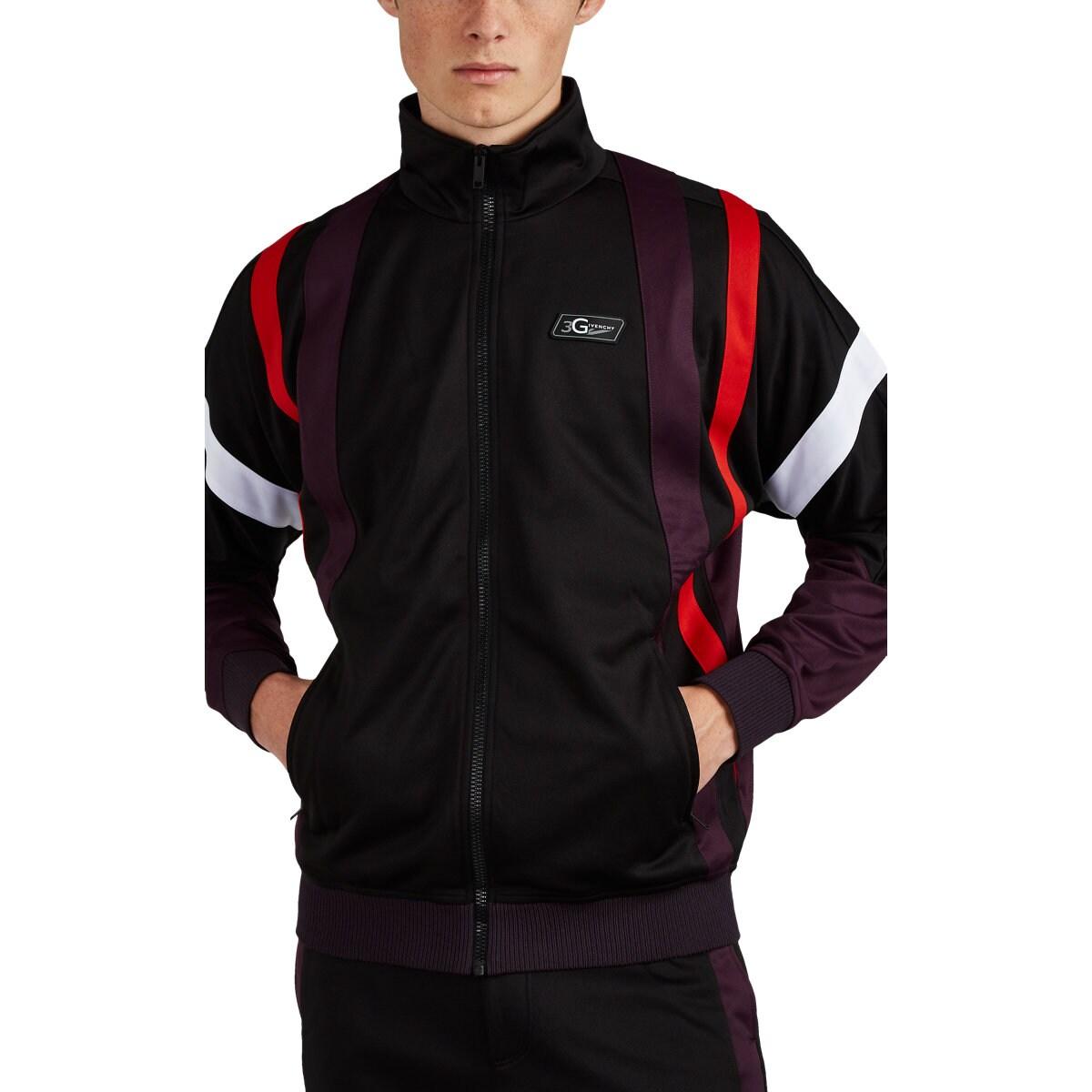 Givenchy 3 Logo Fleece Track Jacket in Black for Men - Lyst
