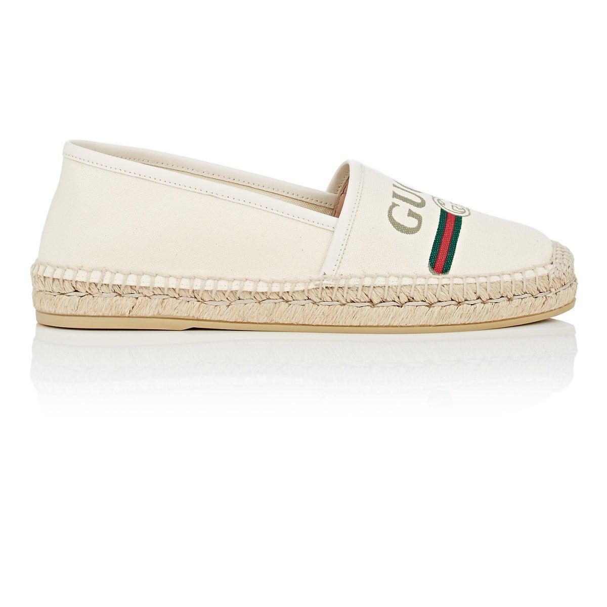 Gucci Logo Canvas Espadrilles in White - Save 17% - Lyst