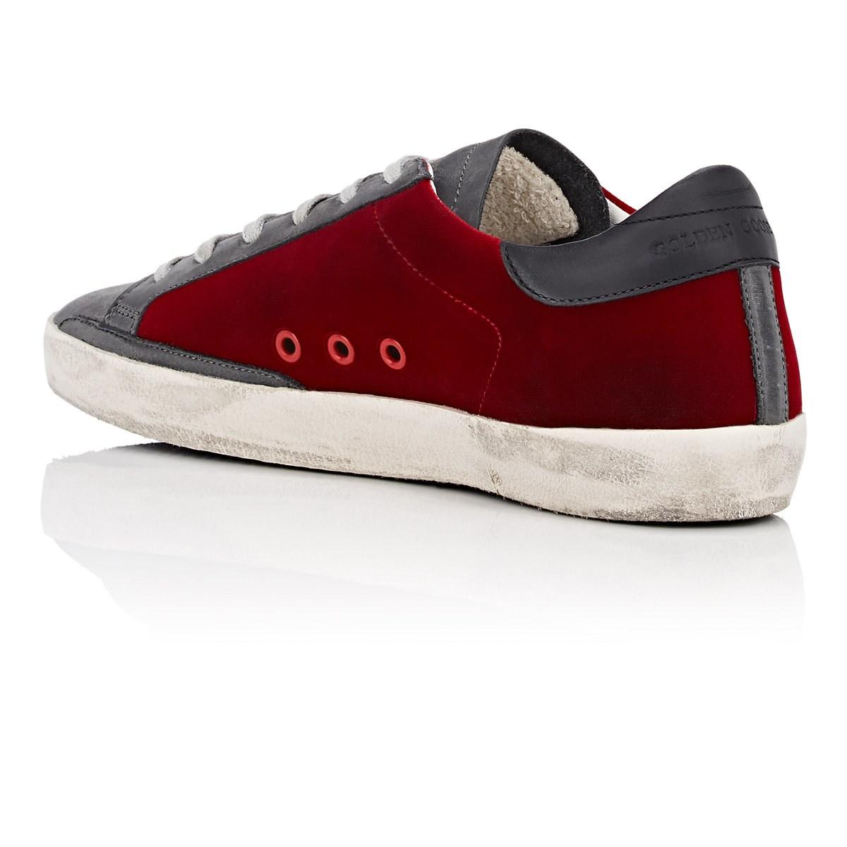 Golden Goose Deluxe Brand Superstar Velvet & Nubuck Sneakers in Red - Lyst