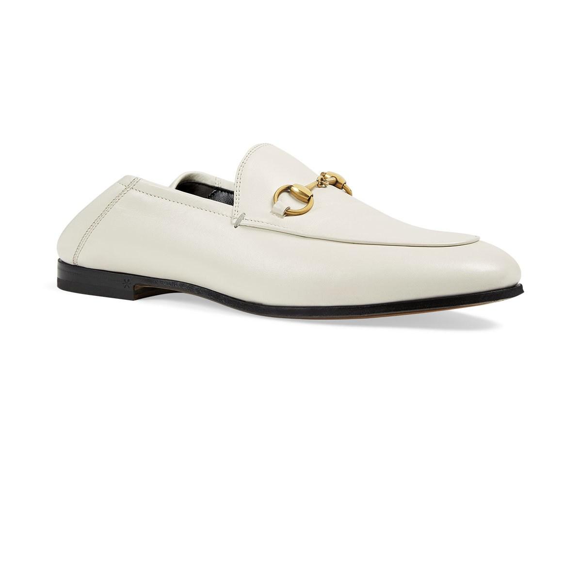 Gucci Leather Brixton Horsebit Loafers in White Lyst