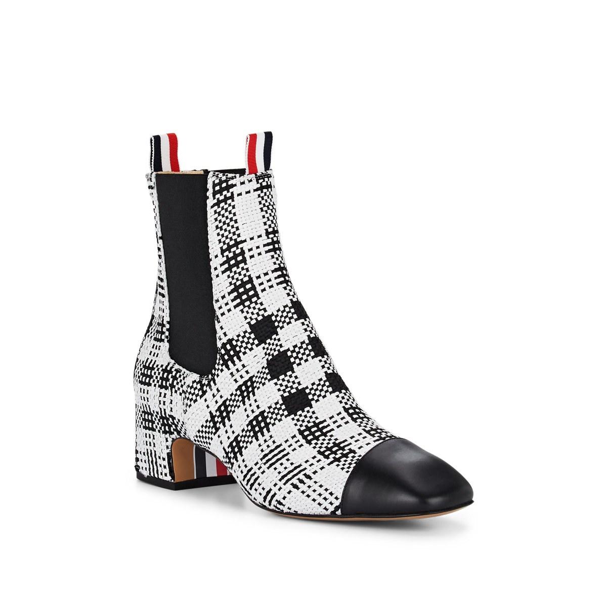 tweed chelsea boots