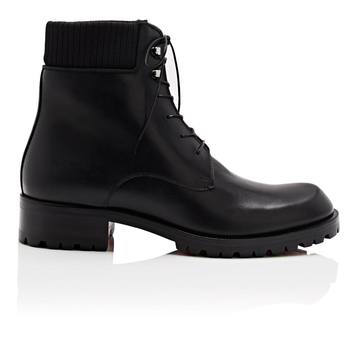Christian Louboutin Trapman Leather Boots in Black for Men - Lyst