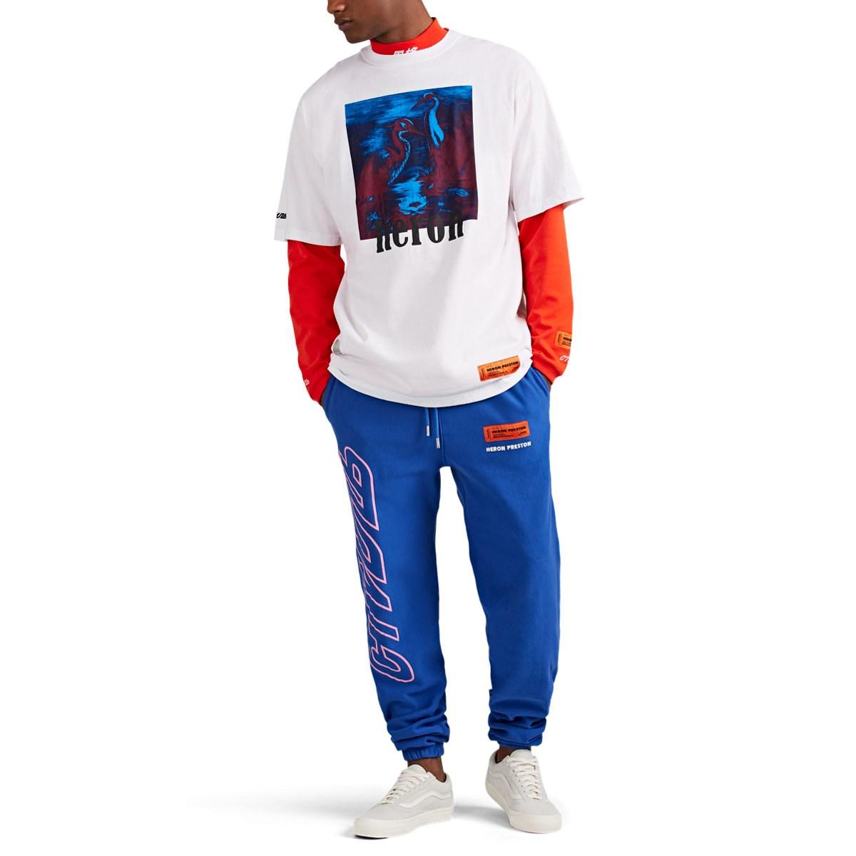 Heron Preston Cotton Oversized Mock-turtleneck Long-sleeve T-shirt in Orange for Men - Lyst