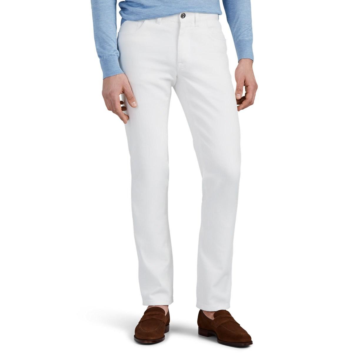 Brioni Denim Slim Jeans in White for Men - Lyst