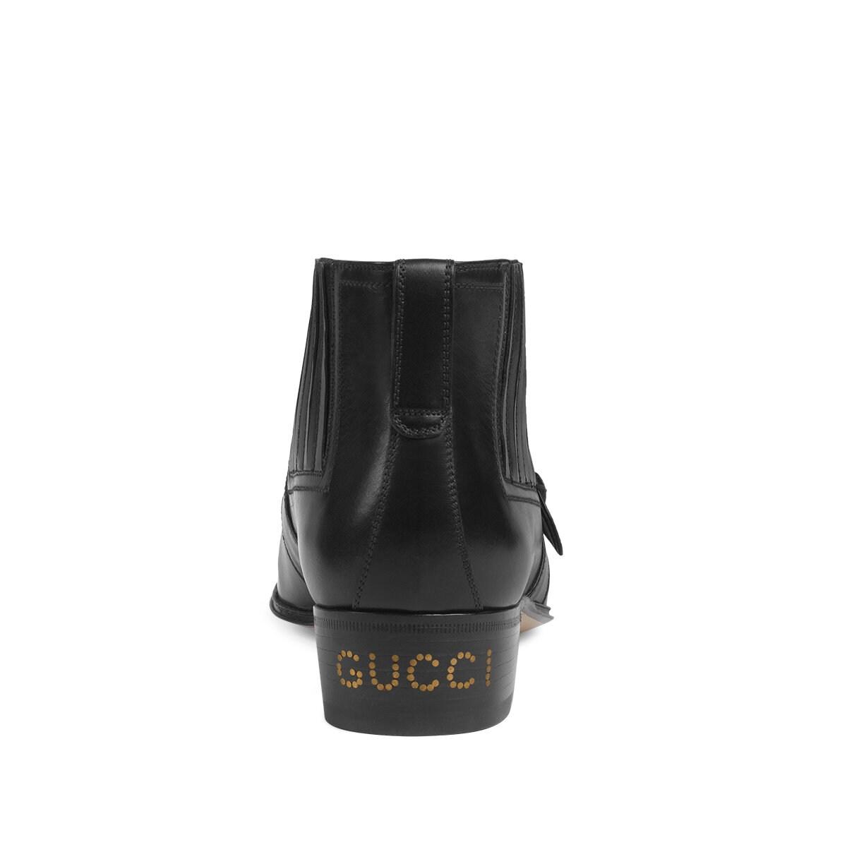 Gucci Leather Chelsea Ankle Boots in Black Lyst