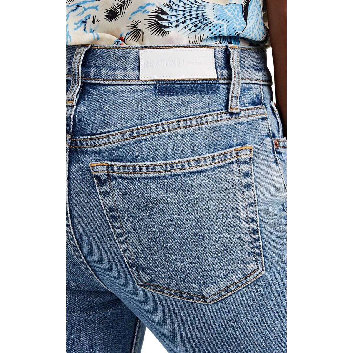 RE/DONE Denim High Rise Stovepipe Jeans in Blue