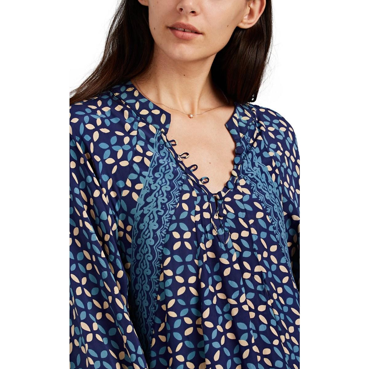 Natalie Martin Fiore Silk Maxi Dress in Blue - Lyst