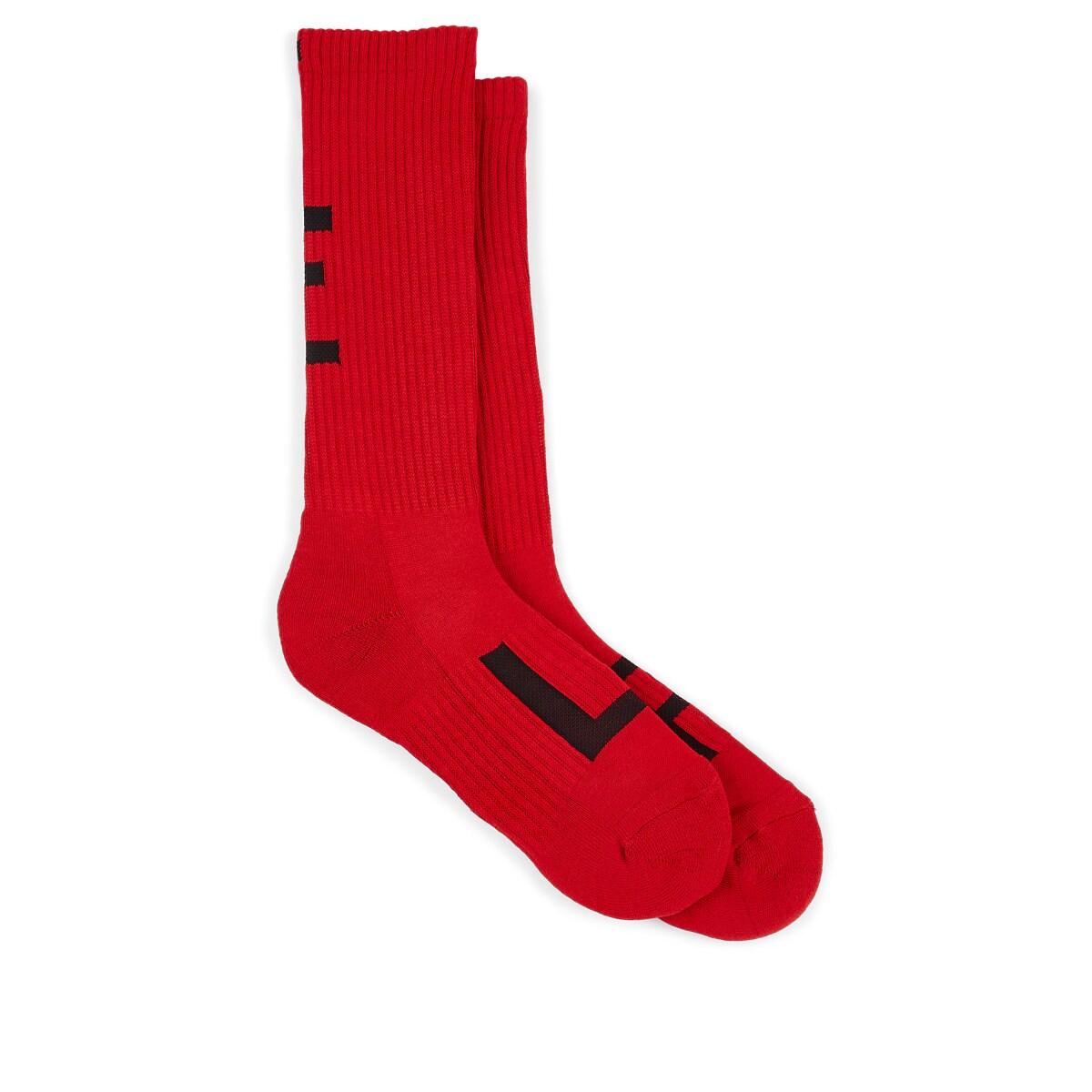 Yohji Yamamoto Logo-knit Cotton-blend Mid-calf Socks in Red for Men - Lyst