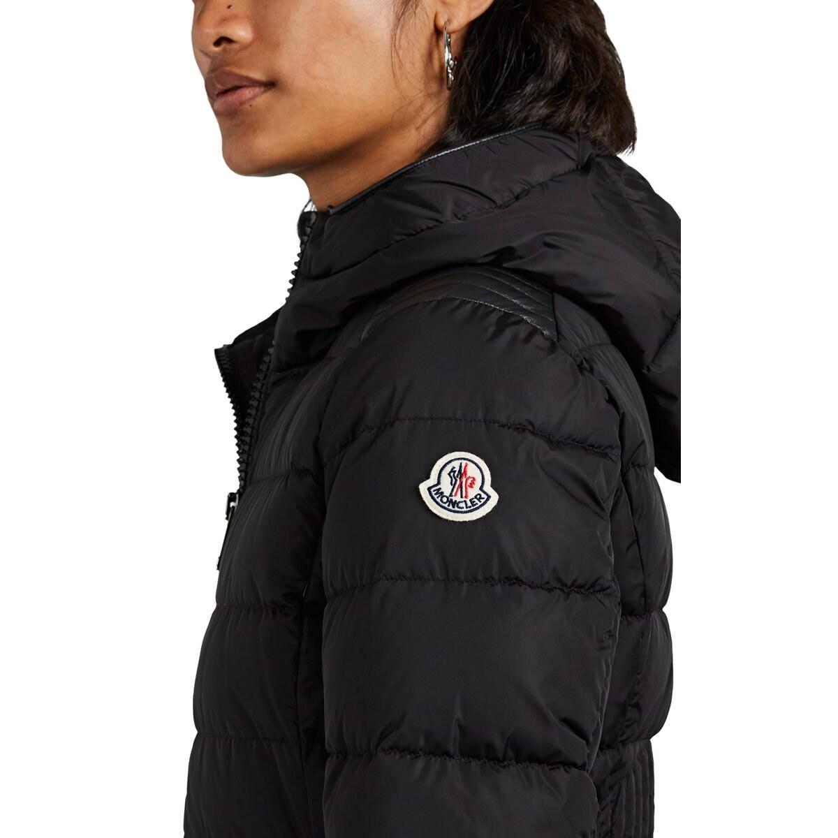 Moncler Talev Leather-trimmed Down-quilted Puffer Coat in Black - Lyst