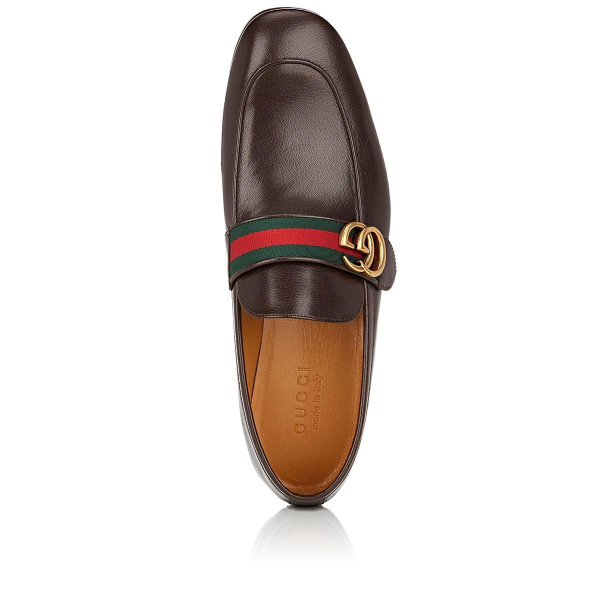 Gucci Donnie Leather Loafers in Dark Brown,Brown (Brown) for Men - Lyst