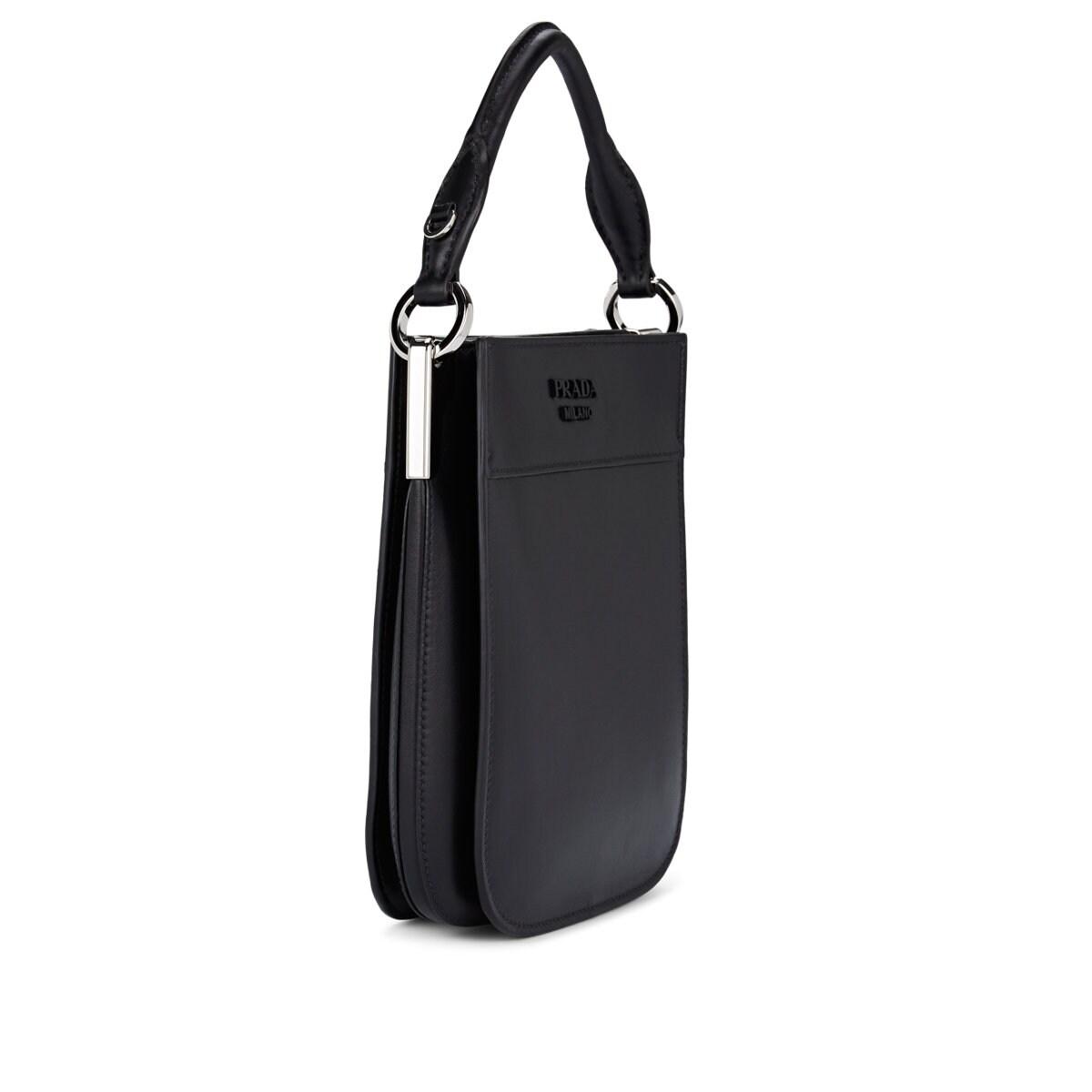 Prada Margit Small Leather Bucket Bag in Black - Lyst