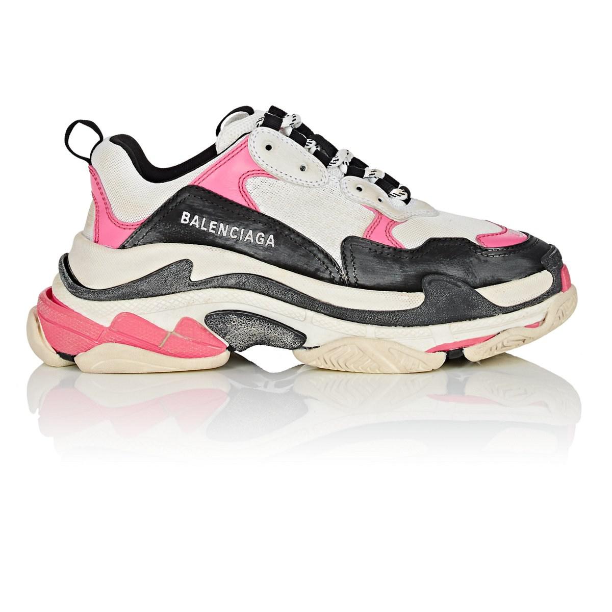 Balenciaga Triple S Clear Sole Sneakers in Pink ModeSens