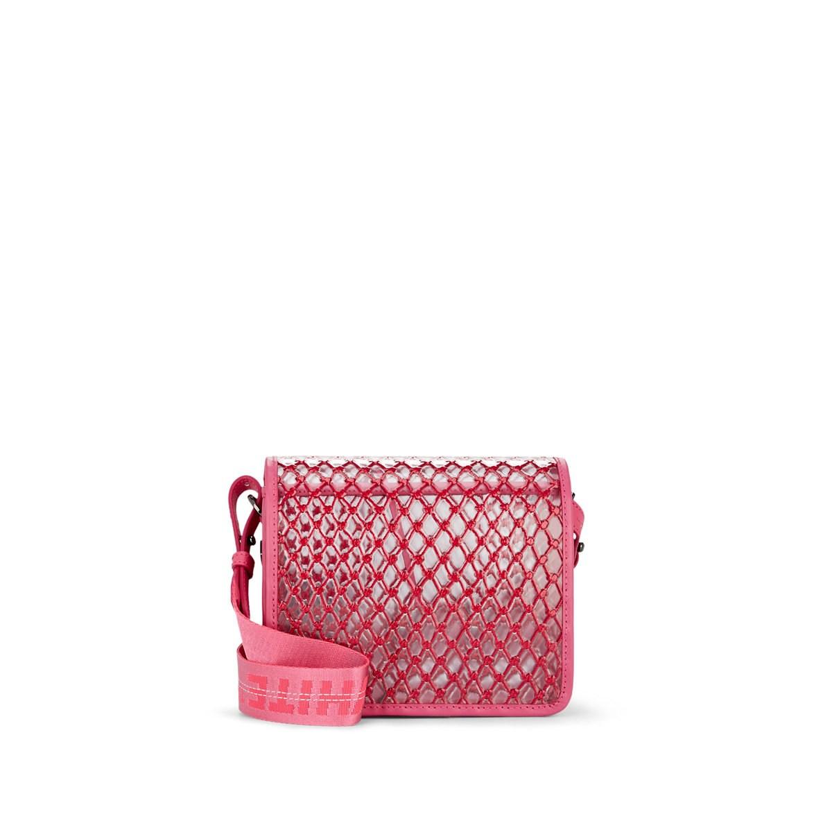 Off-White c/o Virgil Abloh Binder-clip Small Leather-trimmed Crossbody Bag in Pink - Lyst