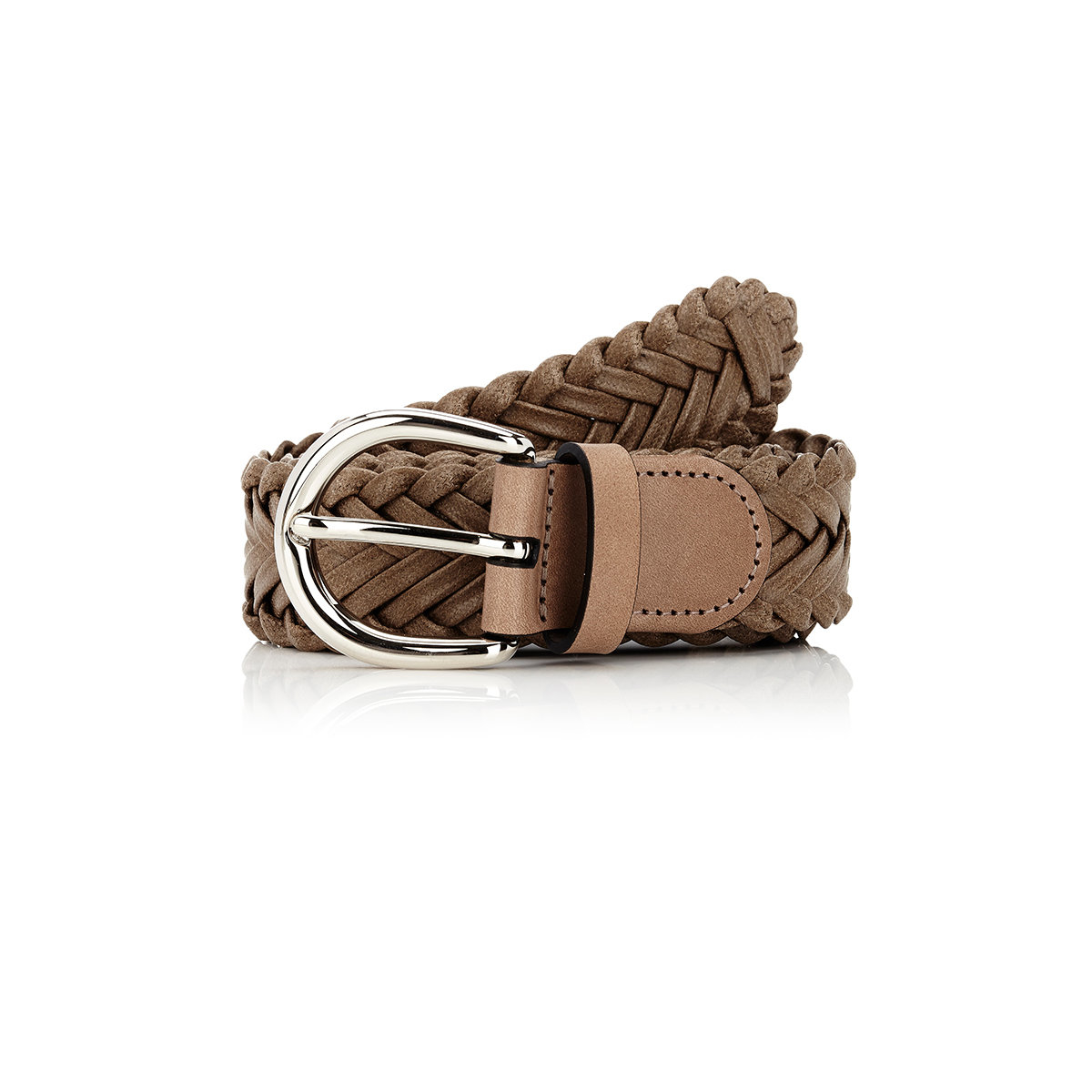 Barneys new york Men&#39;s Braided Leather Belt in Brown for Men | Lyst