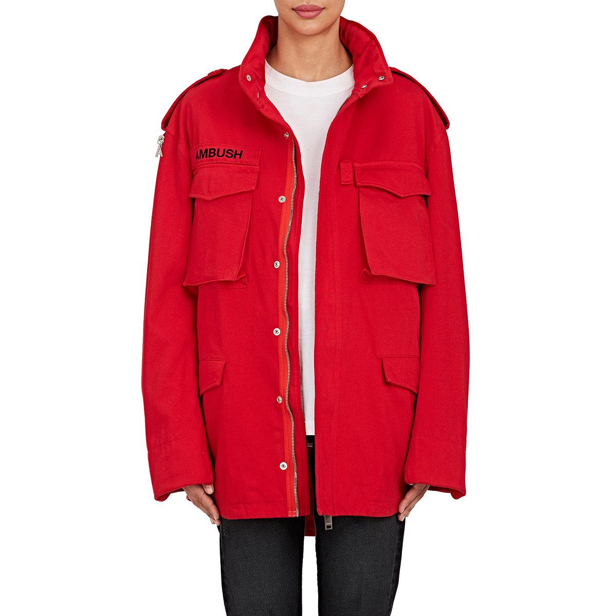 Ambush Cotton Twill Field Jacket in Red for Men Lyst