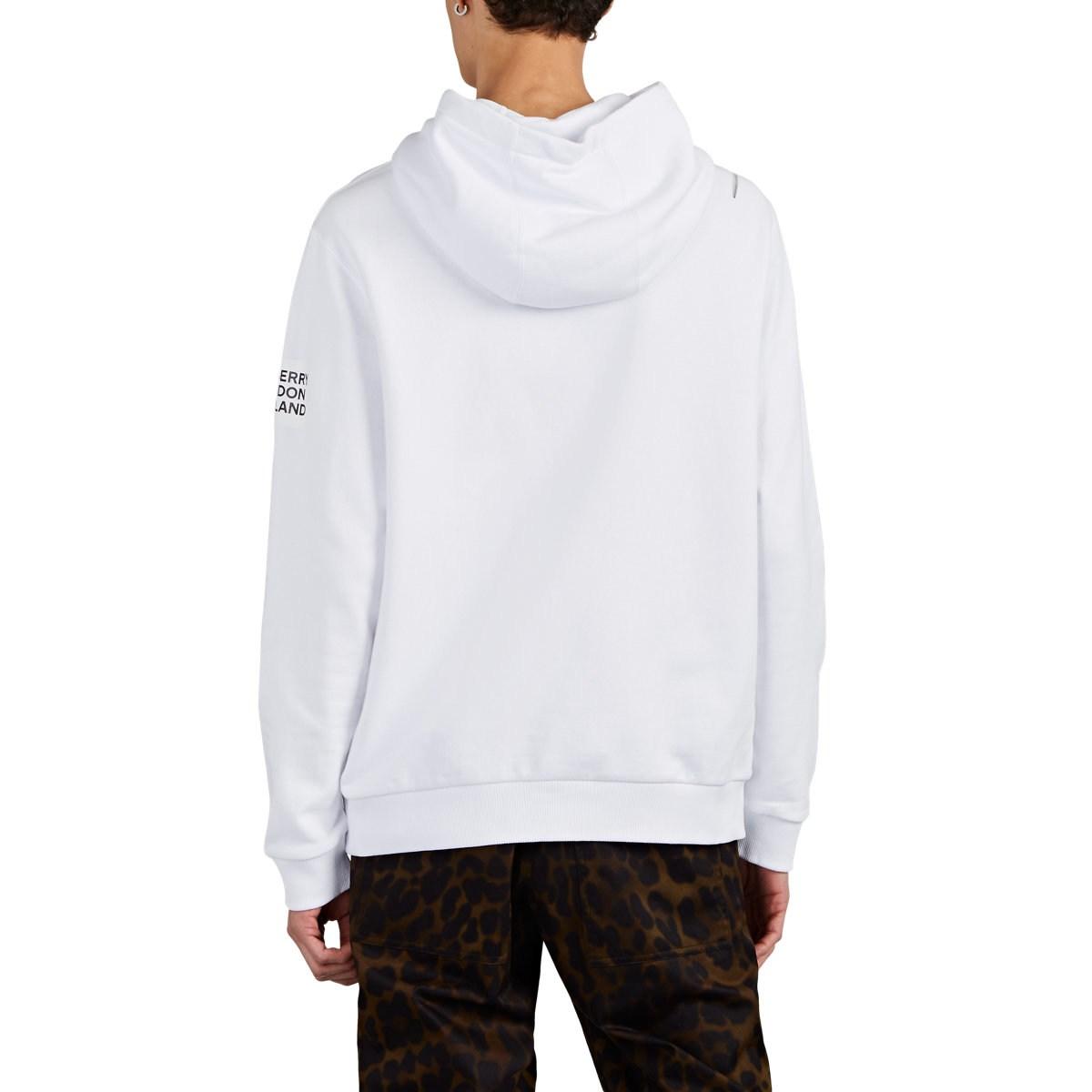 Burberry Unicorn-photo-print Cotton Terry Hoodie in White for Men - Lyst