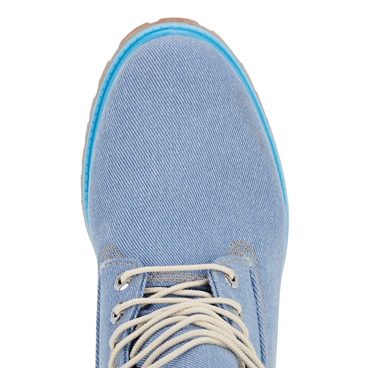 blue denim timbs