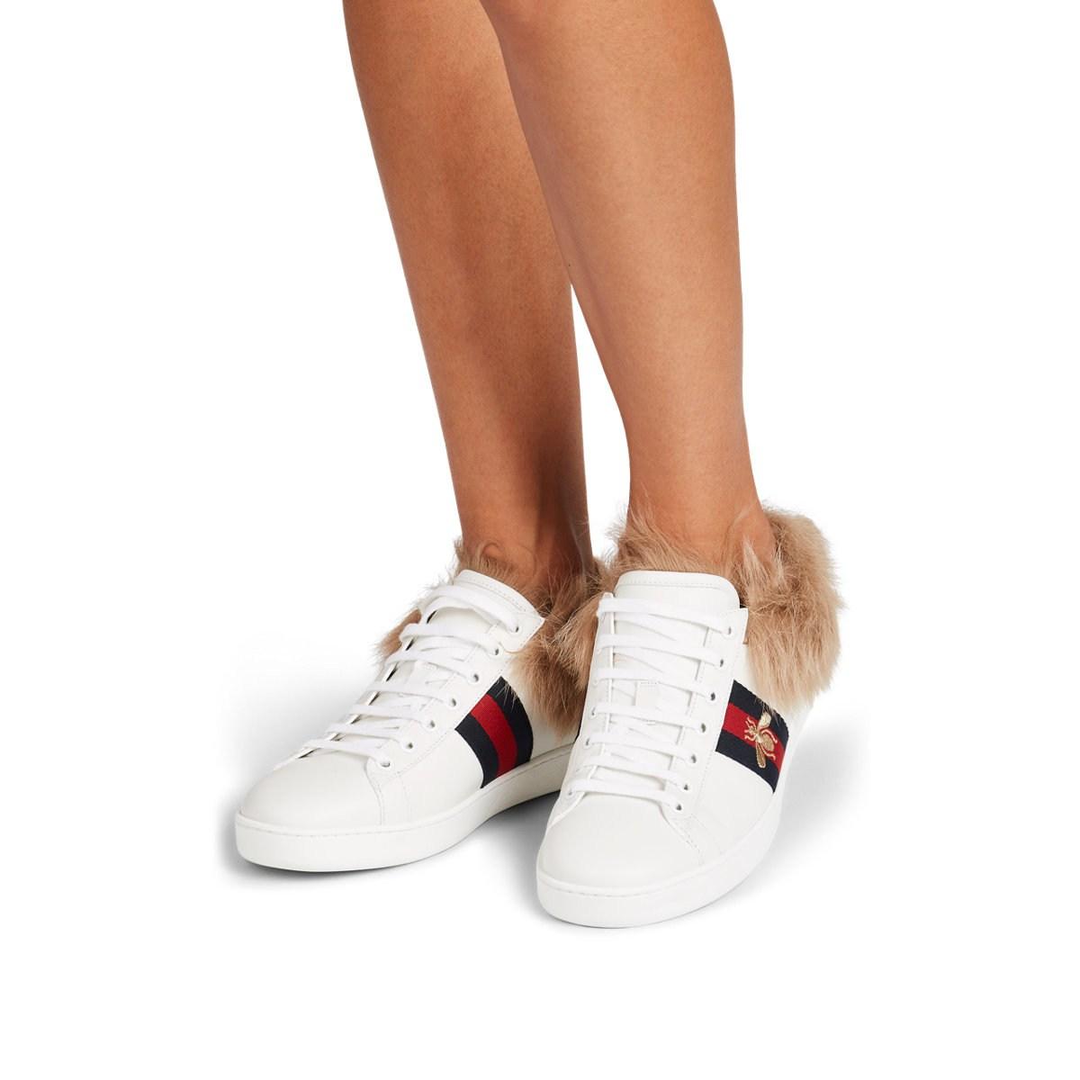 gucci fur trainers